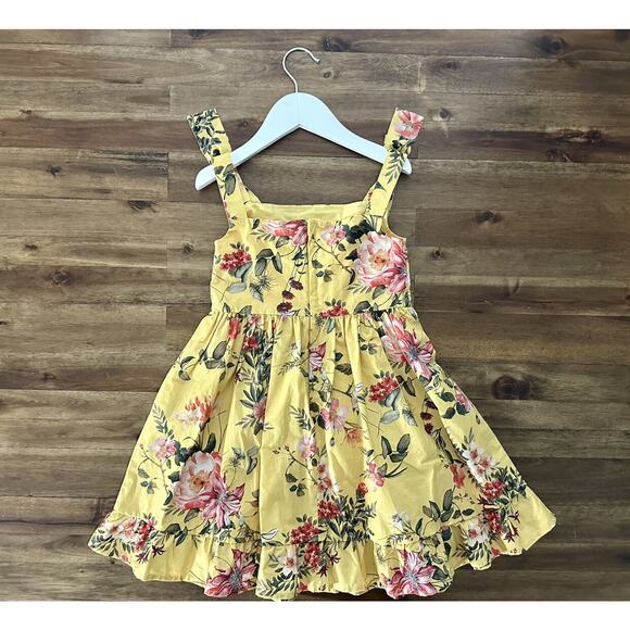 NEW Edgehill Collection Yellow Floral Sleeveless Dress Bows Cotton Preppy  4T - Picture 4 of 9